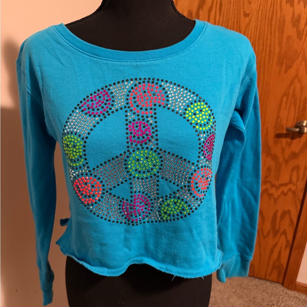 Justice Blue Peace Sign Sweatshirt